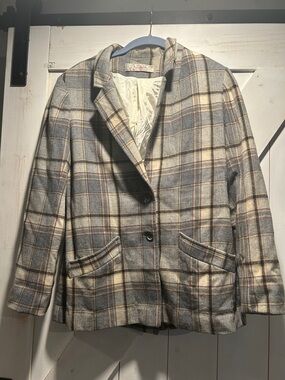 Young Pendleton Vintage 100% Virgin Wool Plaid Tailored Blazer Jacket Size 7-8